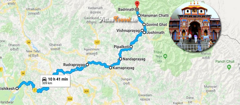 Badrinath Route Map